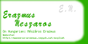 erazmus meszaros business card