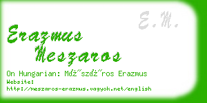 erazmus meszaros business card